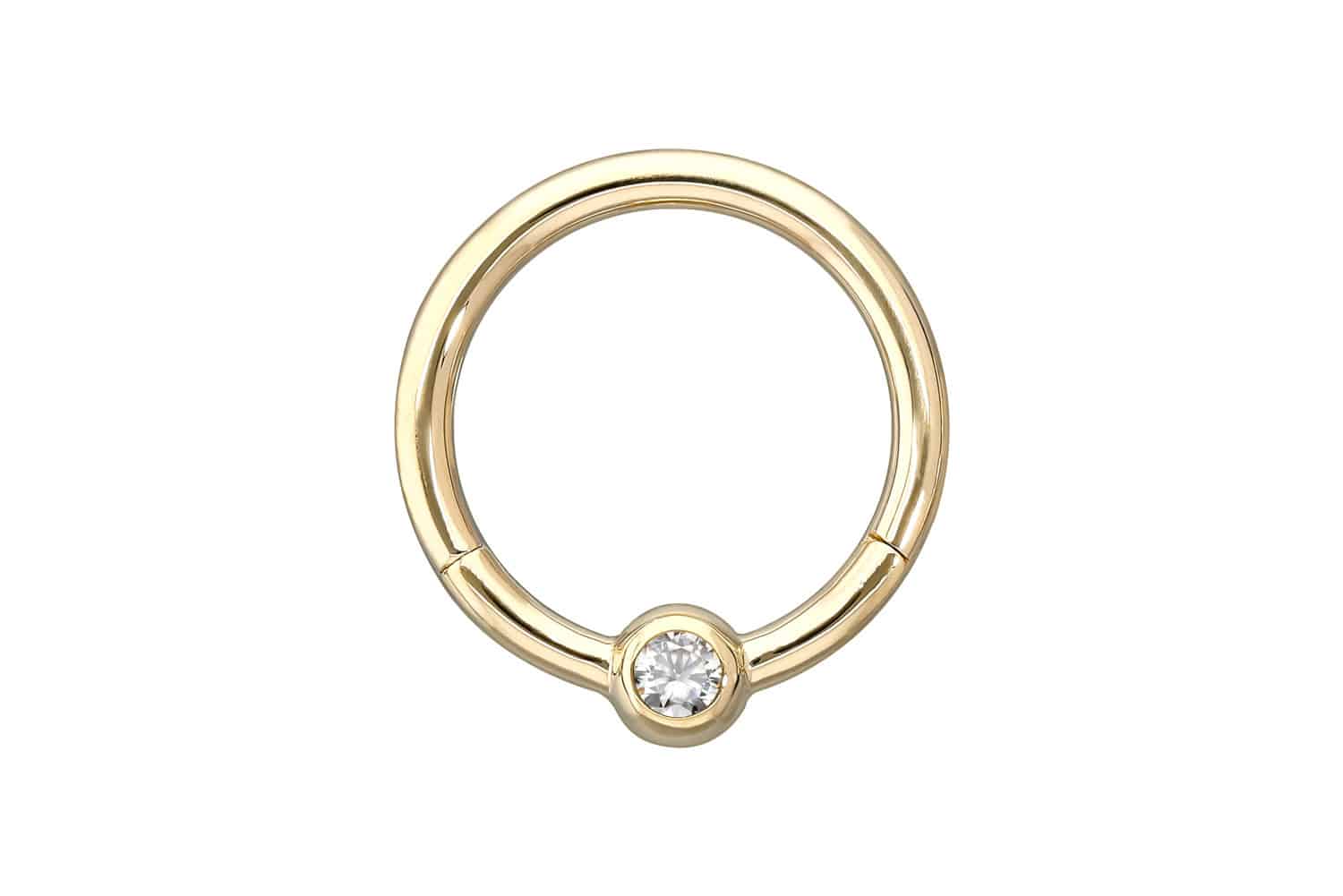 18 Karat Gold Segmentring Clicker Piercing MOISSANIT